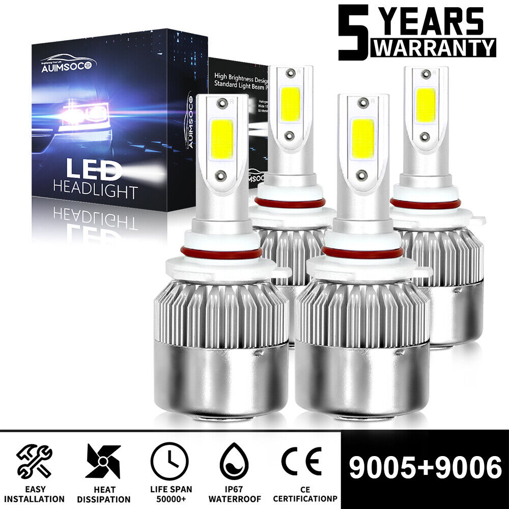 4x Cool White LED Headlight Bulbs Kit For Honda Accord 1997-2007 Hi/Lo Beam