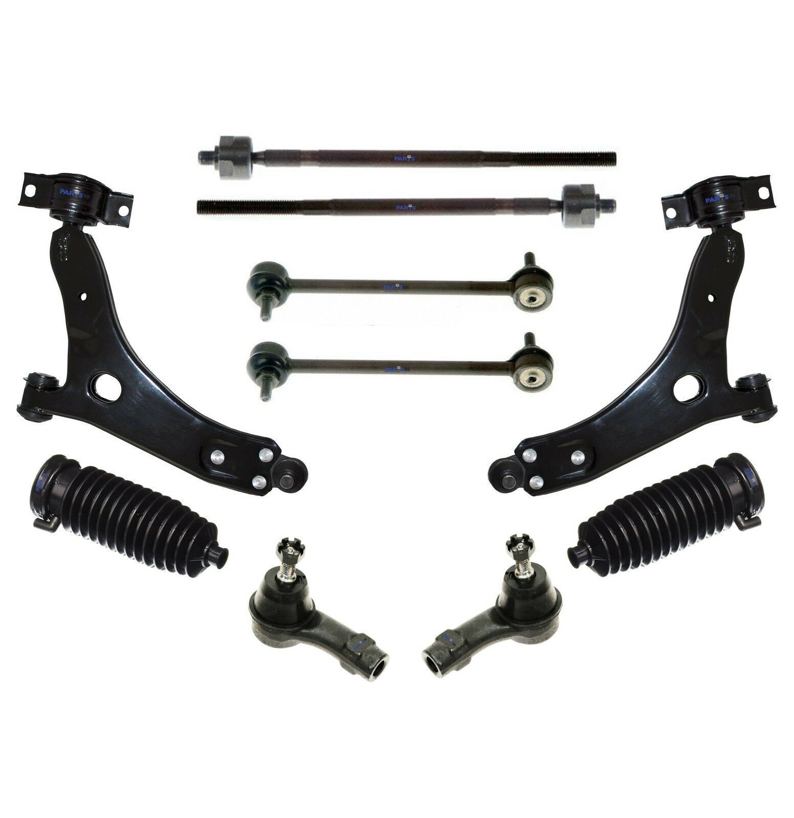 10 Pc Suspension Kit for Ford Focus All Models, Lower Control Arms & Ball Joints