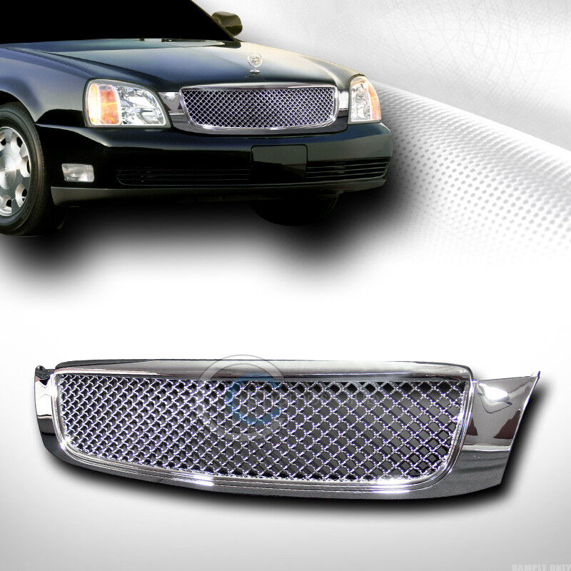 Fits 00-05 Cadillac Deville Chrome Mesh Front Hood Bumper Grill Grille Guard ABS