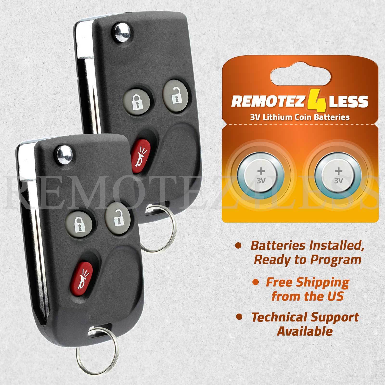 2 Keyless Entry Remote for 2003 2004 2005 2006 Hummer H2 Car Flip Key Fob