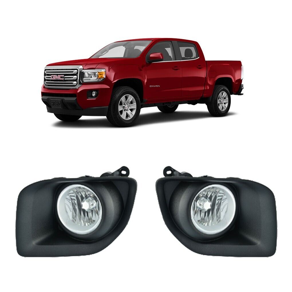 For 2015-2020 GMC CANYON Fog Lights Lamps with Bezels L&R Side