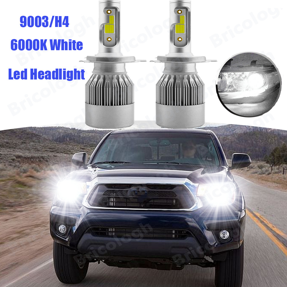 Luces Fuertes Para Auto Coche Luz Carro Bulbs Kit H4 9003 LED Blanco Hi/lo Beam