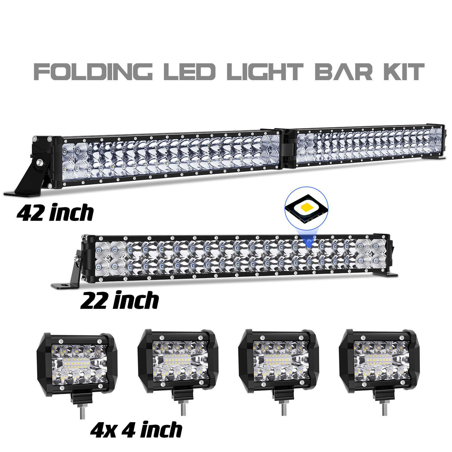 52 inch LED Offroad Light Bar + 22 inch + 4X 4\