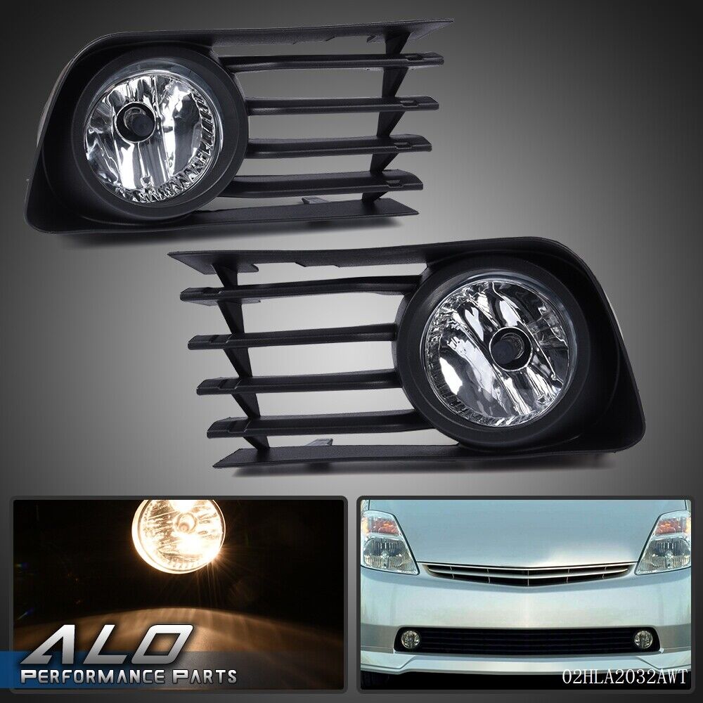 Fit For 2004-2009 Toyota Prius Pair Clear Lens Bumper Fog Lights Lamps W/ Bulbs