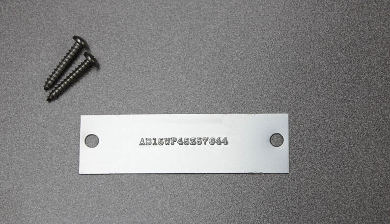 New EMBOSSED SERIAL NUMBER DATA PLATE ID TAG NUMBER TRAILER Engine Equipment