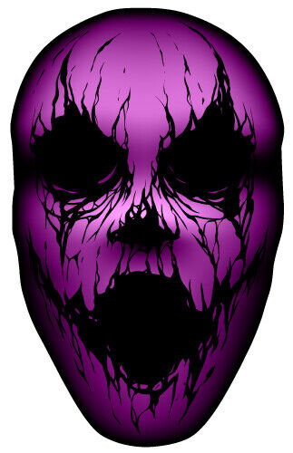 Purple Screaming Scary Face Car Truck Vinyl Hood Graphic Decal