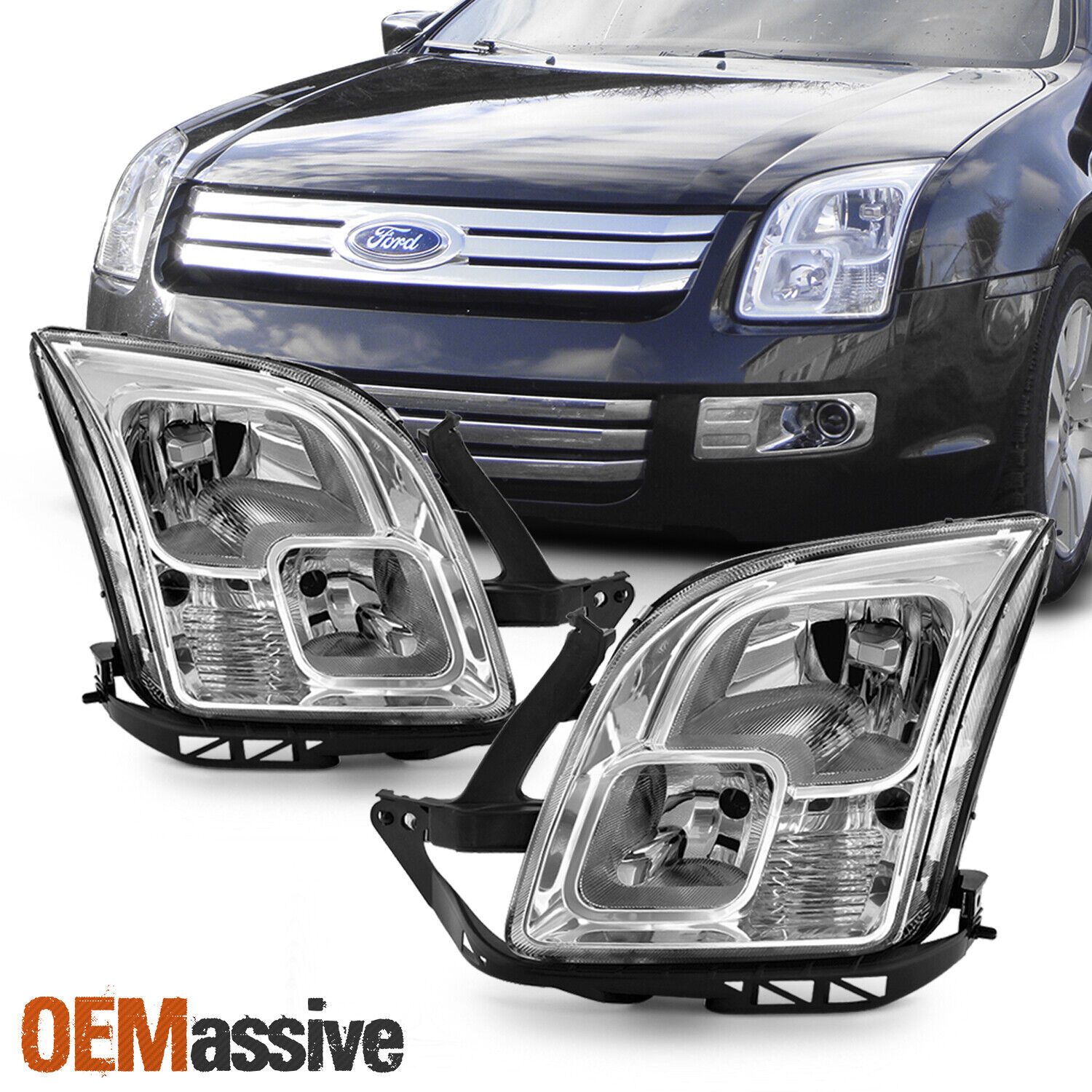 Fits 2006-2009 Ford Fusion Headlights Replacement Factory Style Lights Lamps set