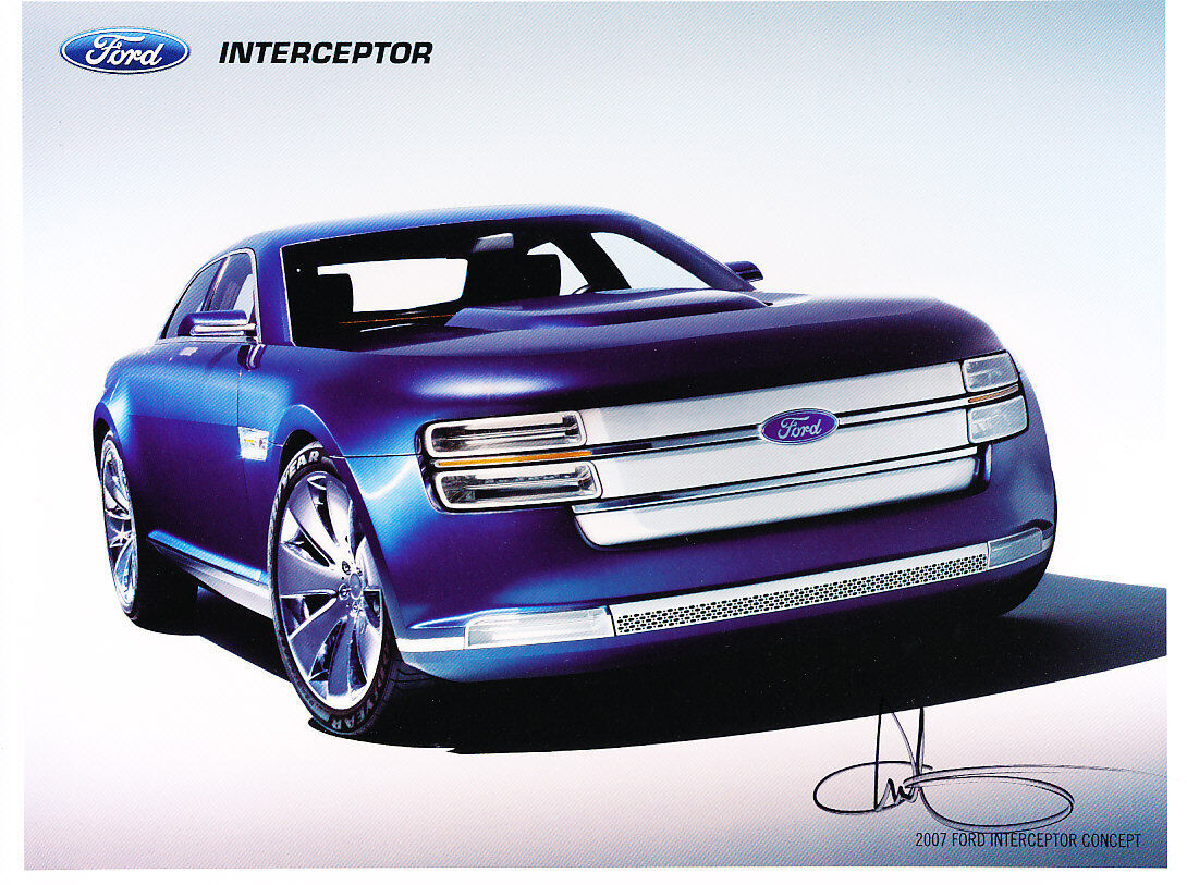 2007 Ford Interceptor Concept Signed 1-page Sales Brochure Card