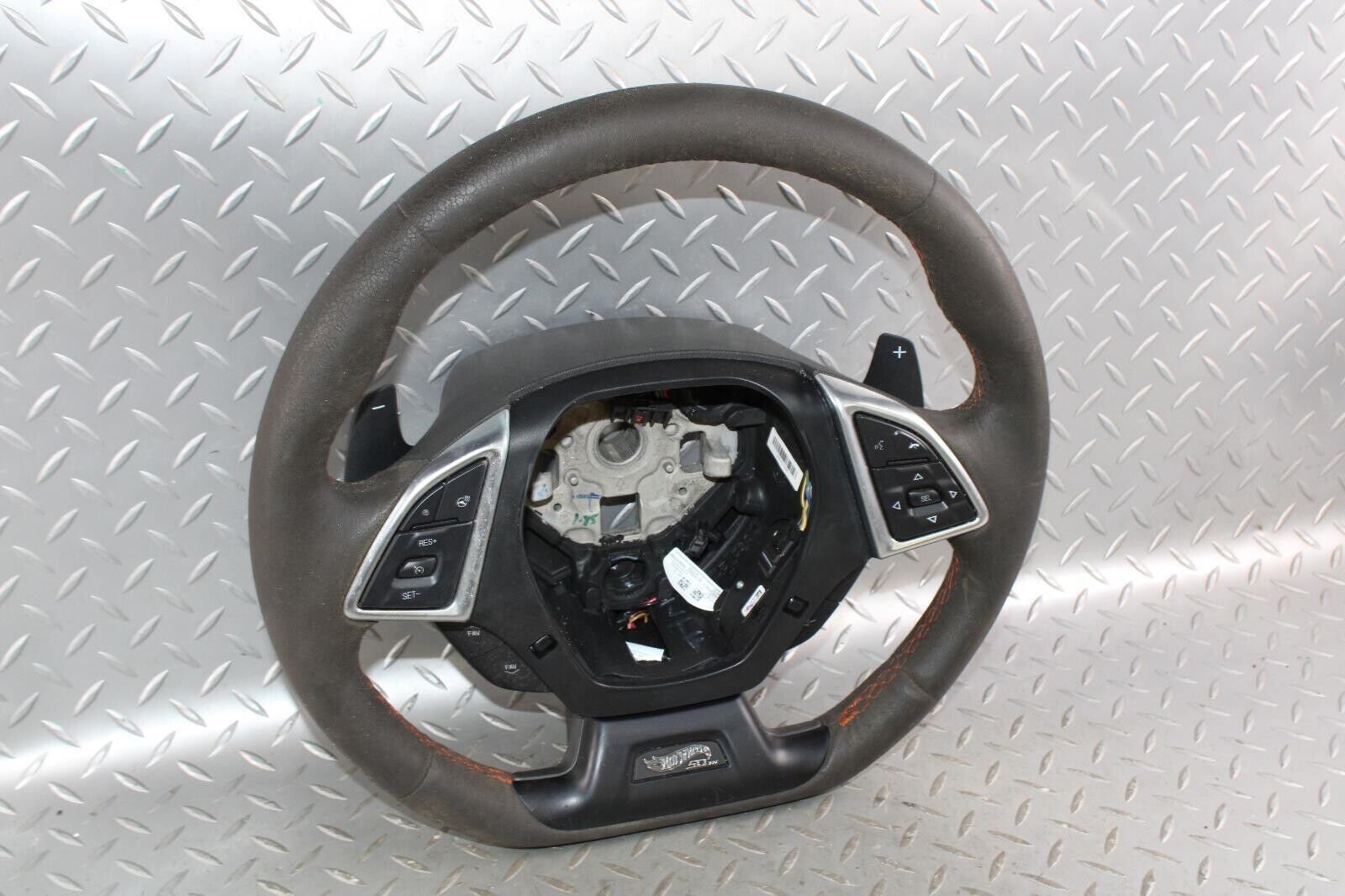 16-21 CAMARO Hot Wheels Black Suede Wrapped 50th Paddle Shift Steering Wheel OEM