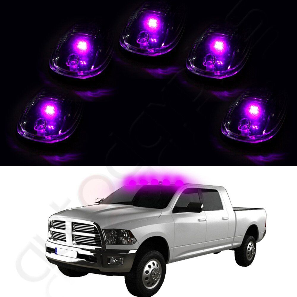 5xSmoke Top Cab Roof Marker Running Lights + 3528 12V LED For 03-16 Dodge Ram