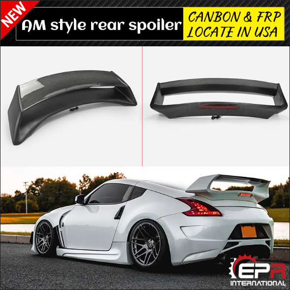 For Nissan 370Z Z34 Carbon Fiber + FRP Rear Trunk Amuse Spoiler Wing/lights