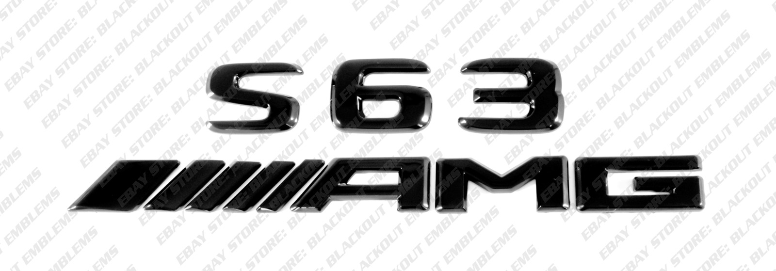 New Gloss Black Emblems Logos Letters for Mercedes-Benz S63 V8 Biturbo AMG W221