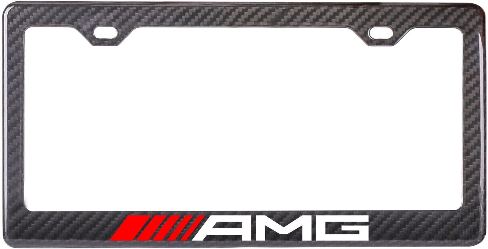 Mercedes Benz License Plate Frame Real Carbon Fiber AMG (Red)