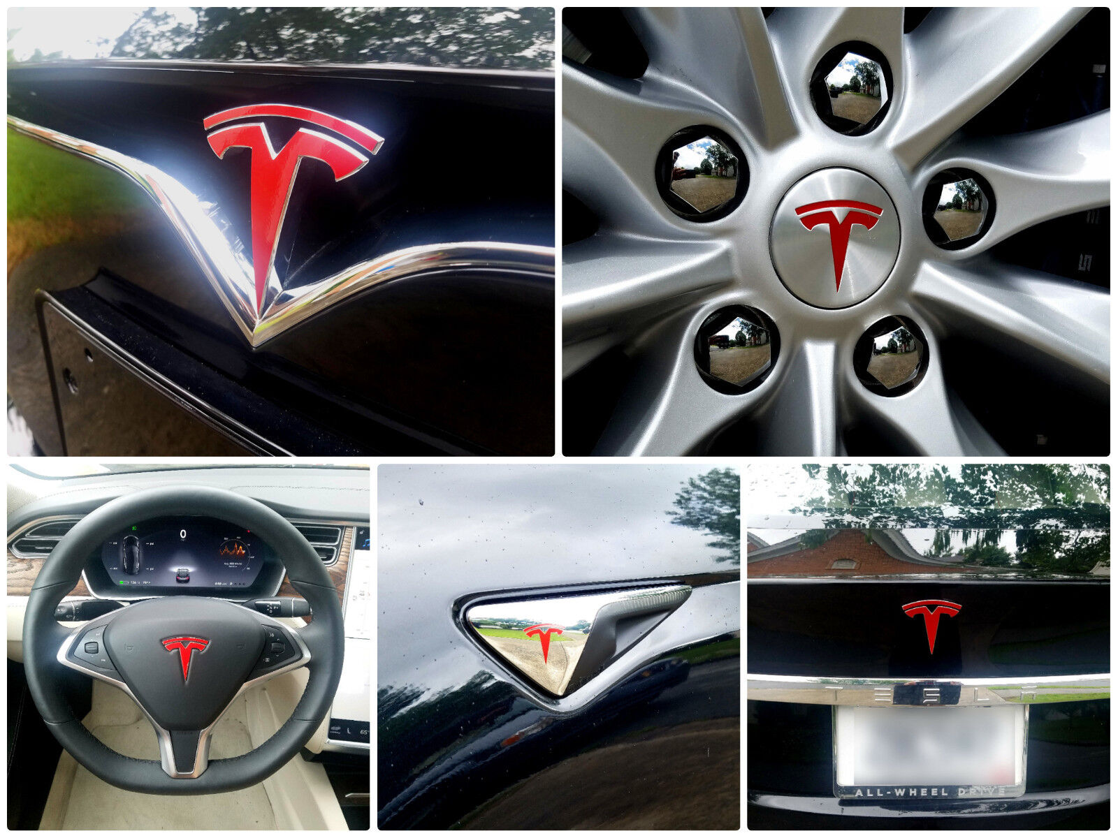 New Fascia Tesla Model S Logo Decal Bundle - Frunk, Trunk, Wheels, and More