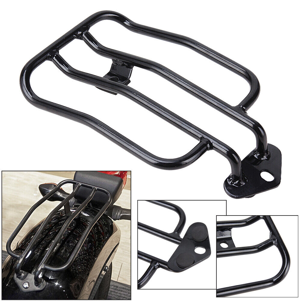 Black Fender Luggage Rack Solo Seat For Harley Sportster Forty Eight XL883 1200