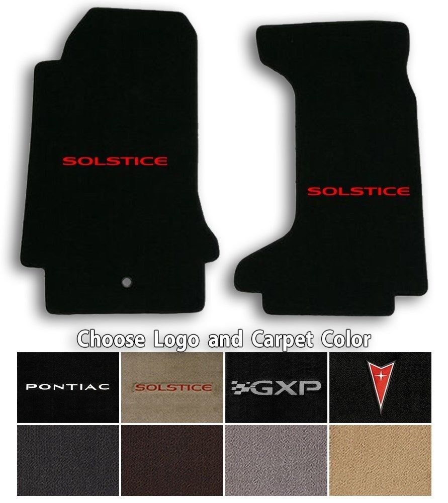 Pontiac Solstice Classic Loop Front Carpet Floor Mats - Choose Color & Logo