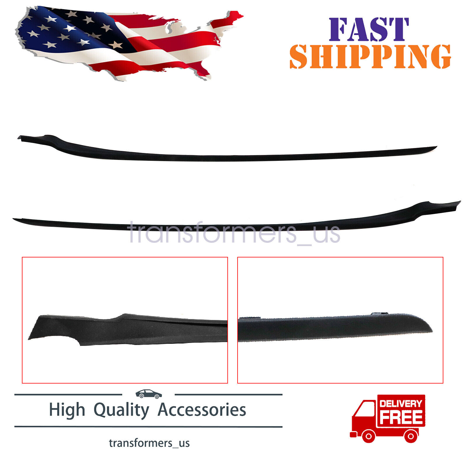 NEW For 11-19 Ford Fiesta RH+LH Windshield A-Pillar Trim Moulding PAIR Both Side