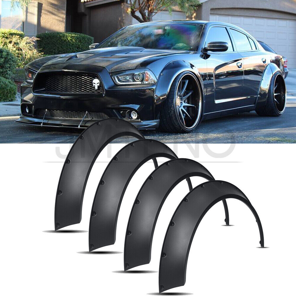 For Dodge Charger RT SRT SXT Fender Flares Extra Wide Body Kit Wheel Arches 4.5\