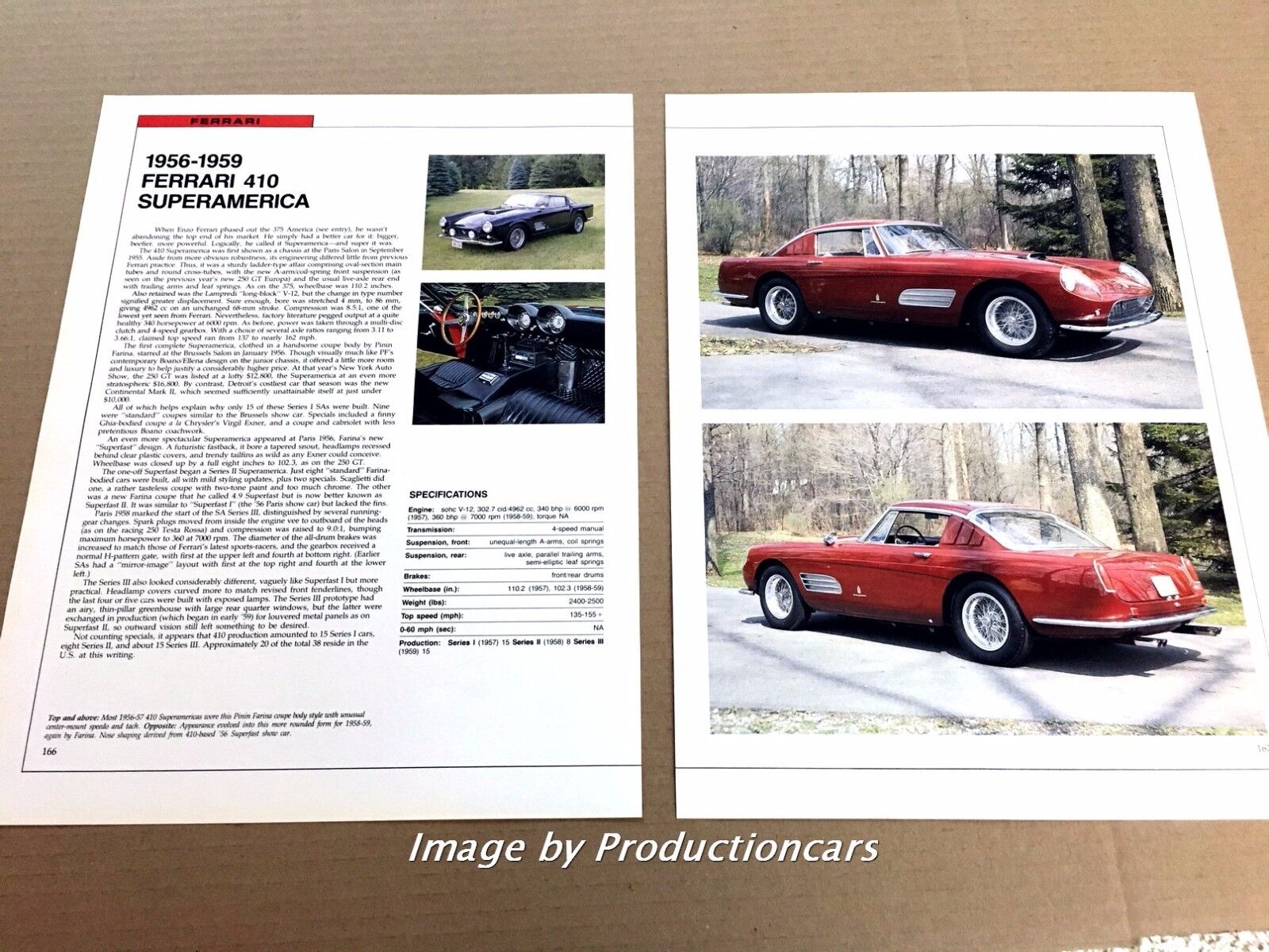 Ferrari 410 Superamerica Original Car Review Print Article J670 1956 1957 1958