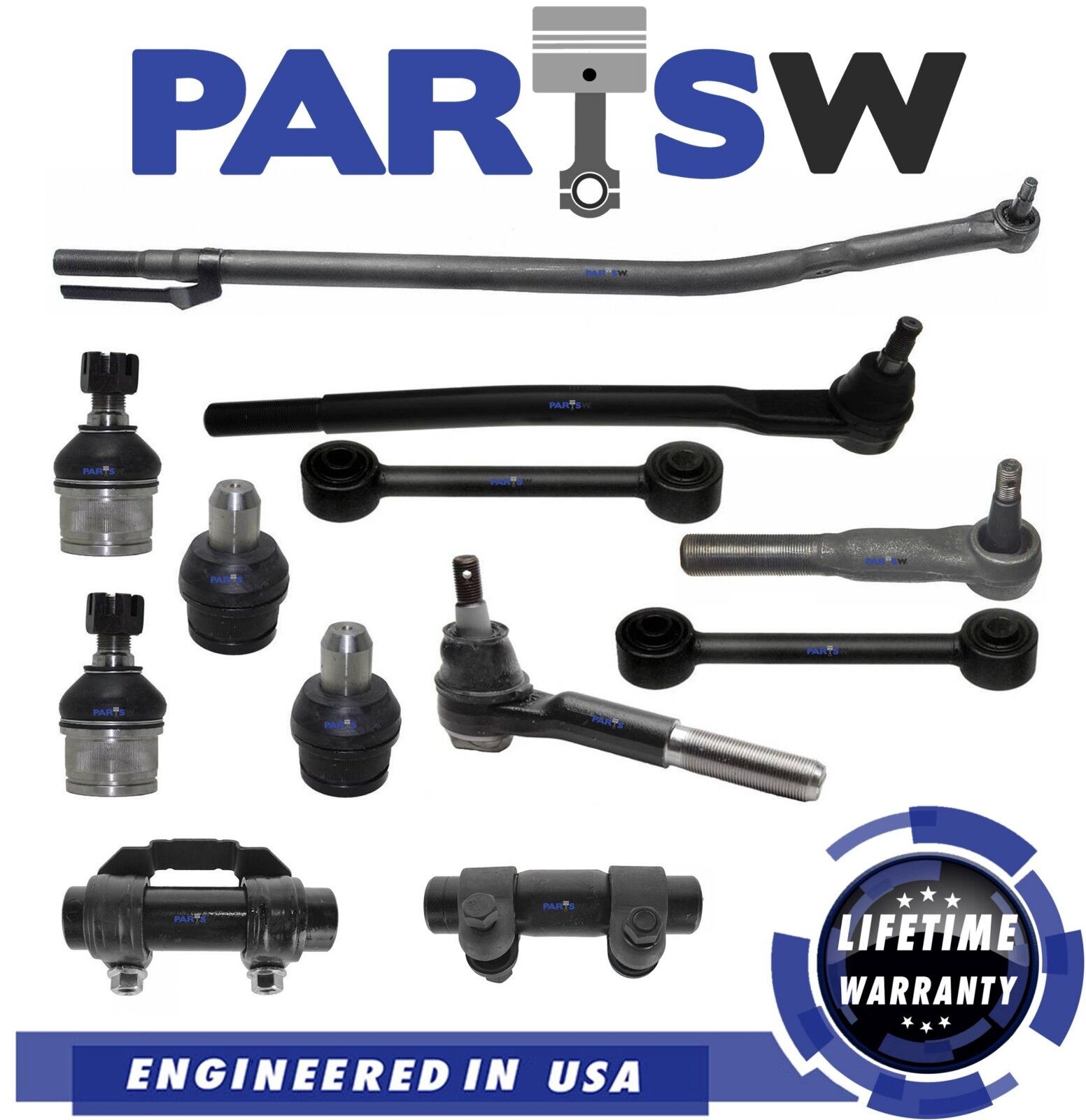 12 Pc Front Suspension Kit for Ford Excursion F-250 F-350 Super Dutty RWD Models
