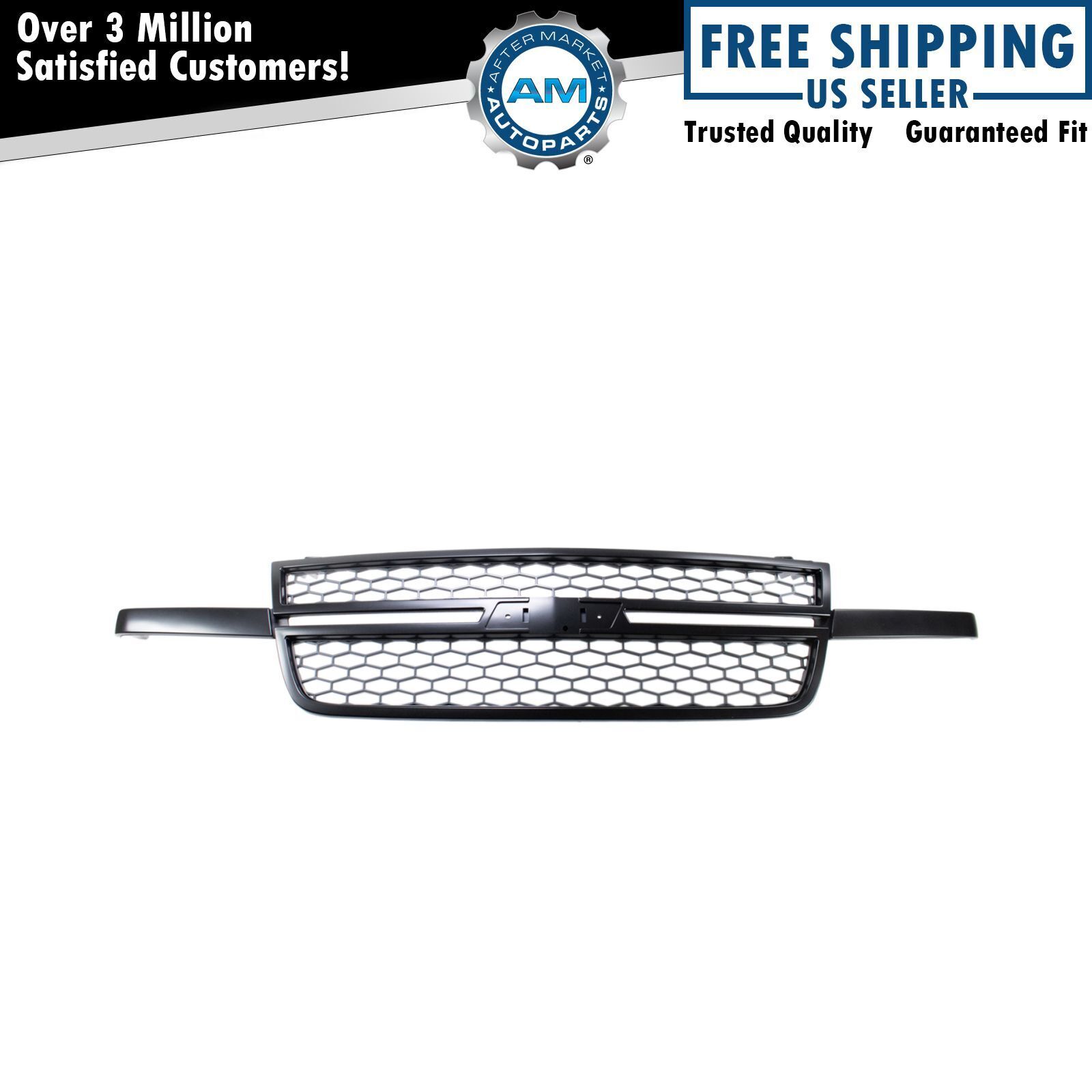 SS Style Grille Assembly Black & Gray Fits 03-07 Chevrolet Avalanche Silverado