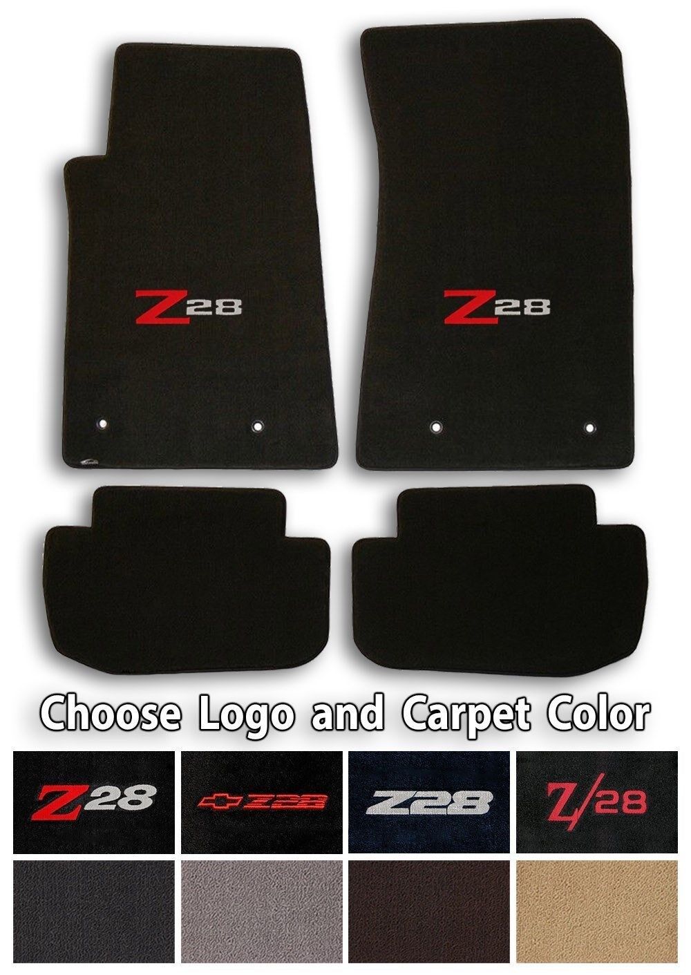 Chevrolet Camaro Z28 4pc Classic Loop Carpet Floor Mats - Choose Color & Logo