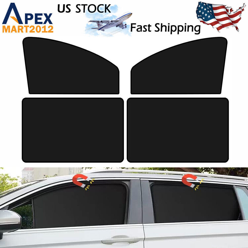 4Pcs Magnetic Car Side Window Sun Shade Cover Shield UV Protection Accessories