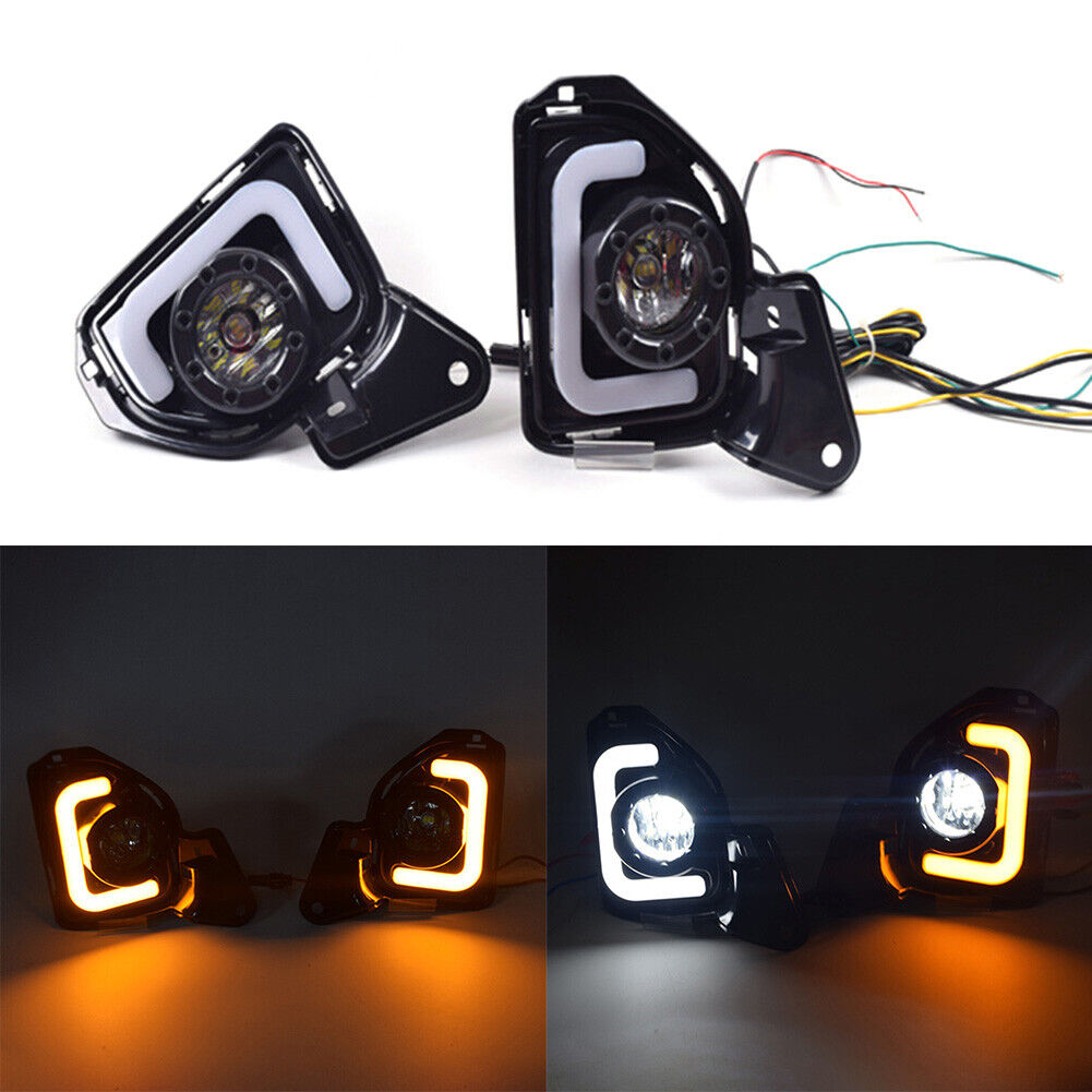 DRL Daytime Running Fog Light Lamp w/Turn Signal Fit For Toyota Hiace 2014-2018