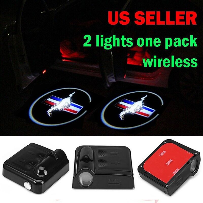2x Wireless Mustang Ghost Shadow Projector Logo LED Courtesy Door Step