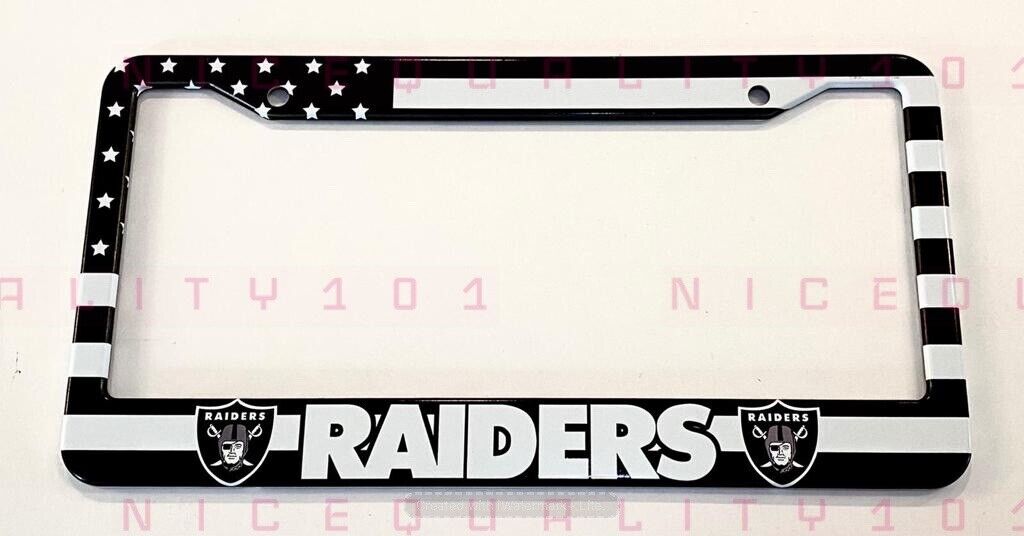 Raiders Las Vegas Metal Finished License Plate Frame Holder Rust Free