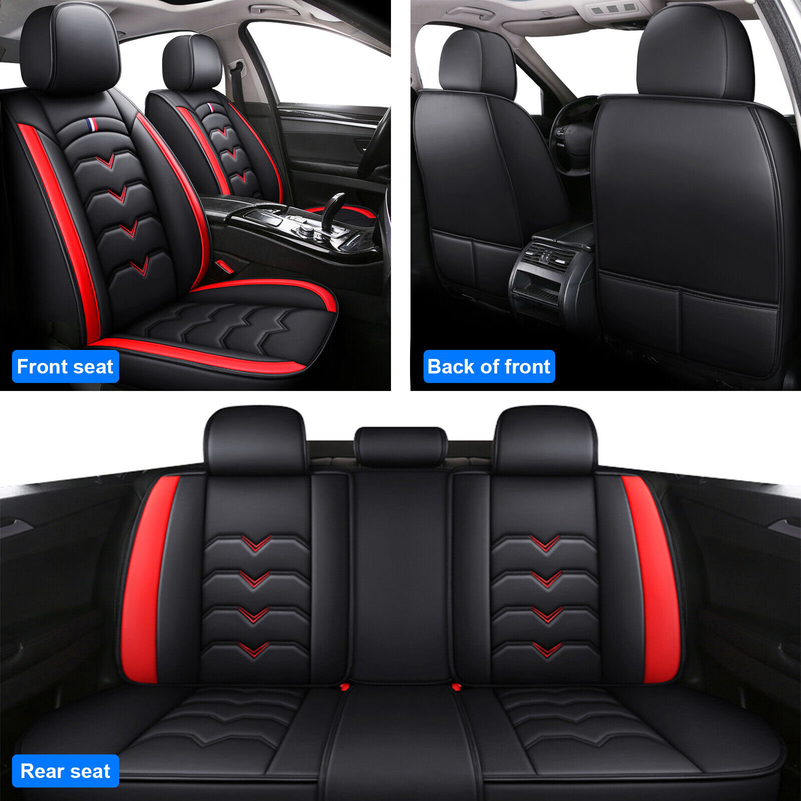 5 Seats Car Seat Covers Pu Leather Full Set Protectors Fit for Mercedes Benz  