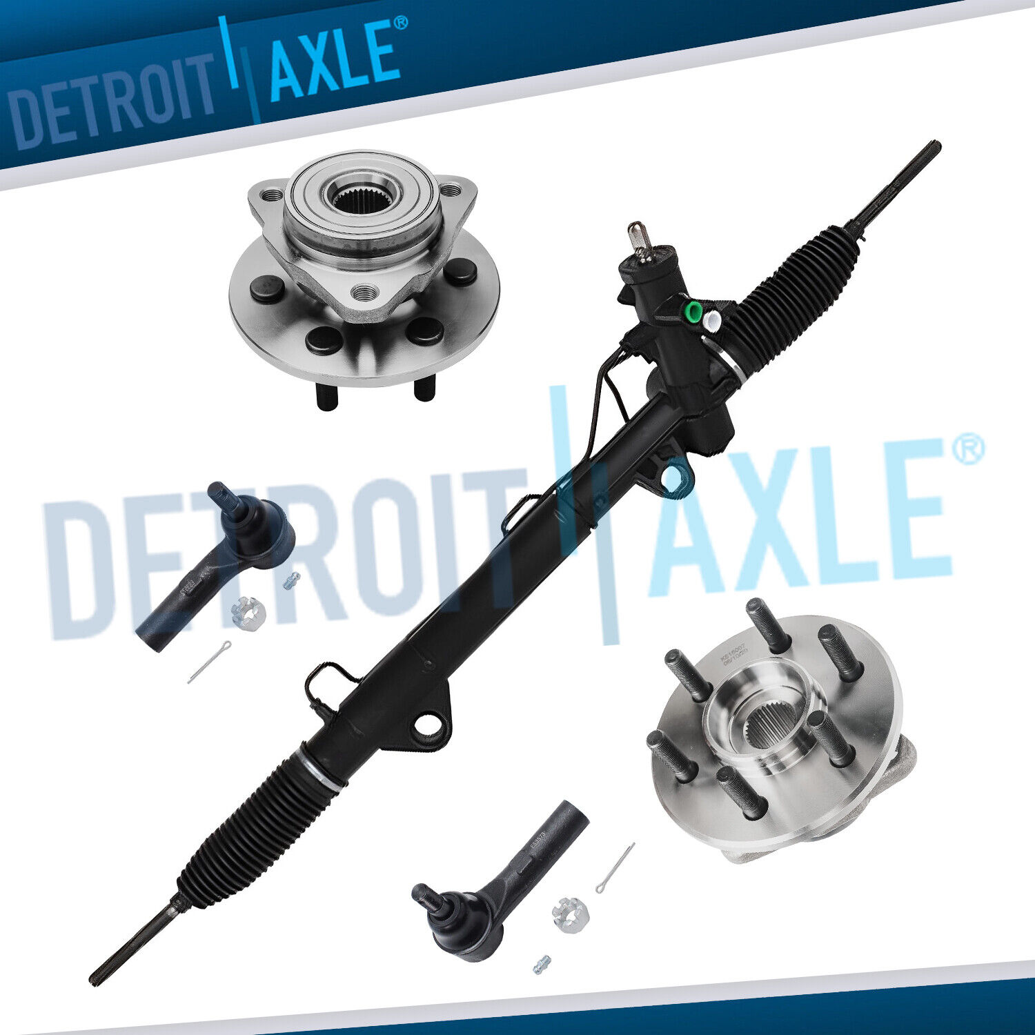 Complete Rack and Pinion + Outer Tie Rod + Wheel Bearing for Dakota Durango 4WD 