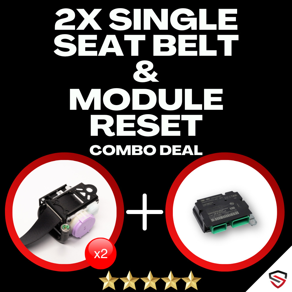 TWO SEAT BELT REPAIR SERVICE SINGLE-STAGE AND SRS MODULE RESET COMBO DEAL  ⭐⭐⭐⭐⭐