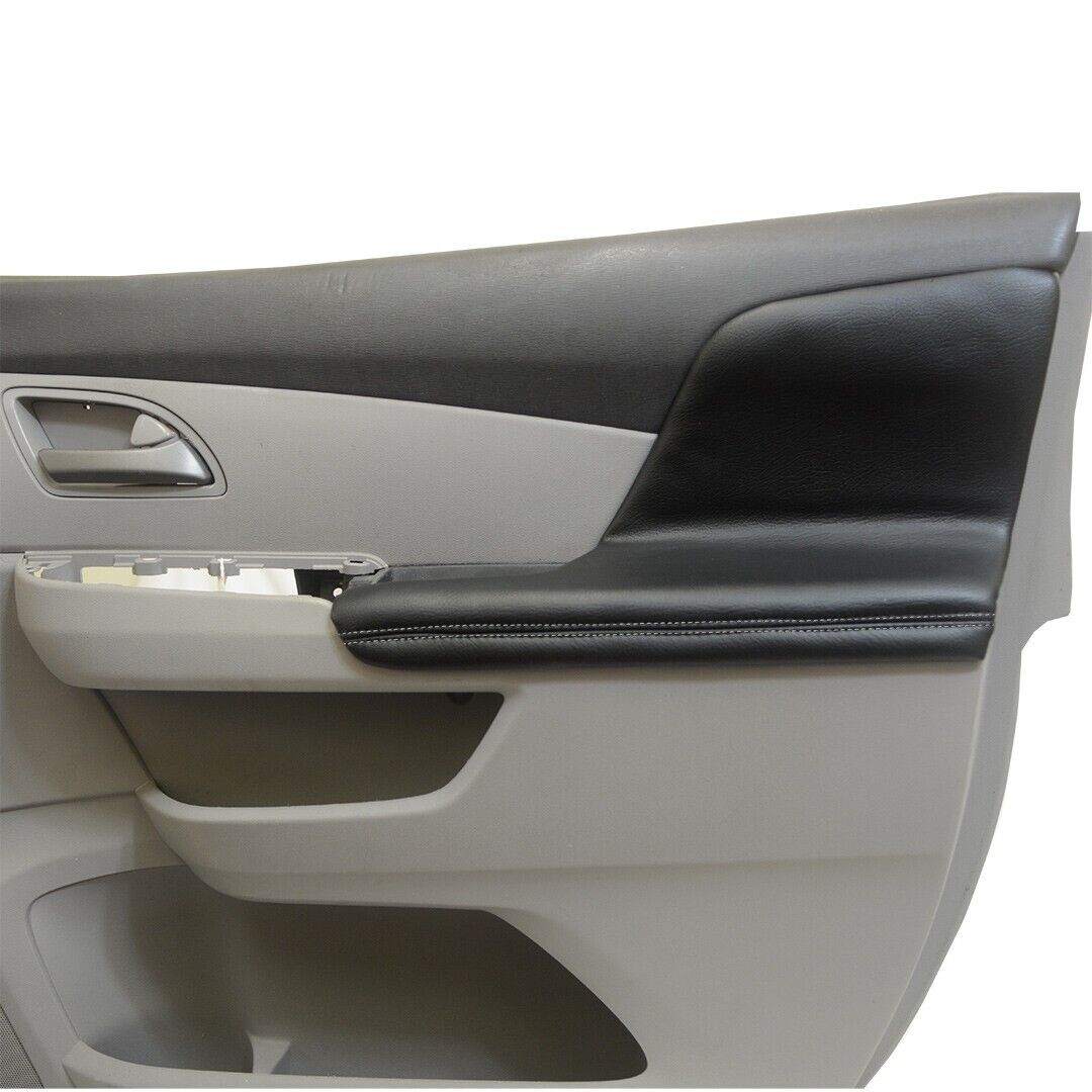 Fits 11-17 Honda Odyssey Synthetic Leather Armrest Door Panel Black Gray Stitch