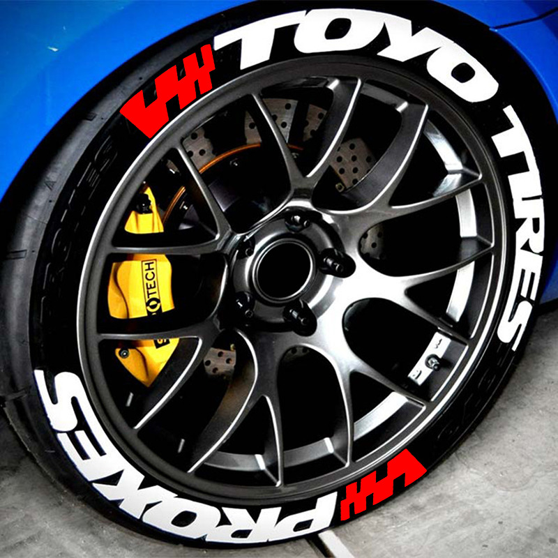 4X TOYO TIRES PROXES Tire Lettering Sticker Racing Flag For 14\