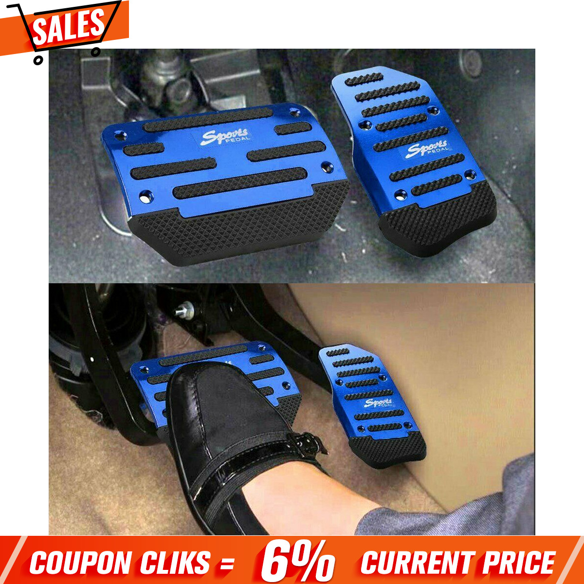 Blue Non Slip Automatic Gas Brake Foot Pedal Pad Cover Car Auto Accessories 5SEC