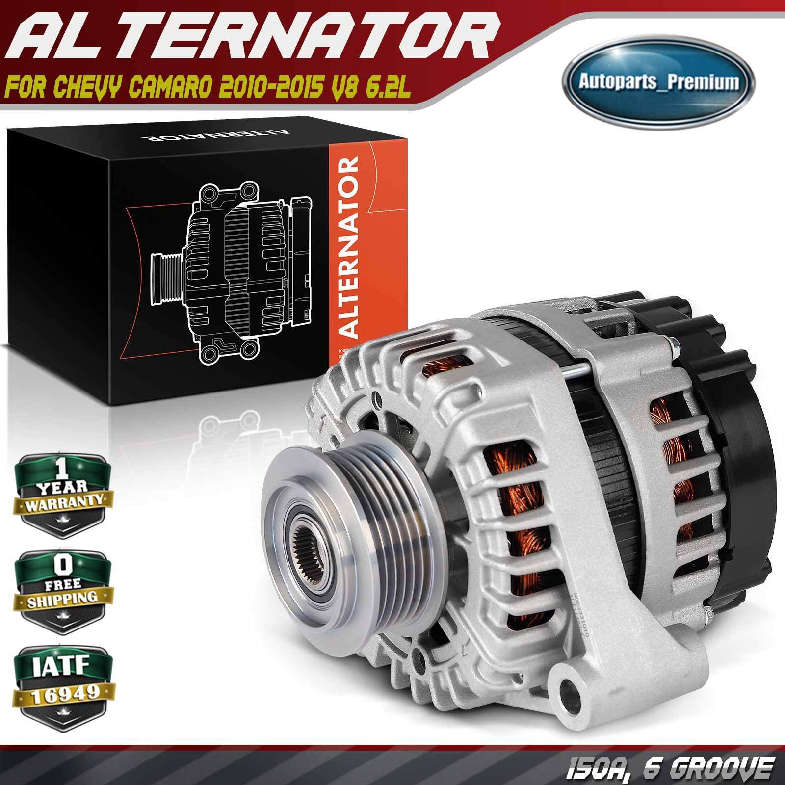 Alternator for Chevrolet Camaro 2010-2015 V8 6.2L VIN: J 150 A 12V CW 6-Groove