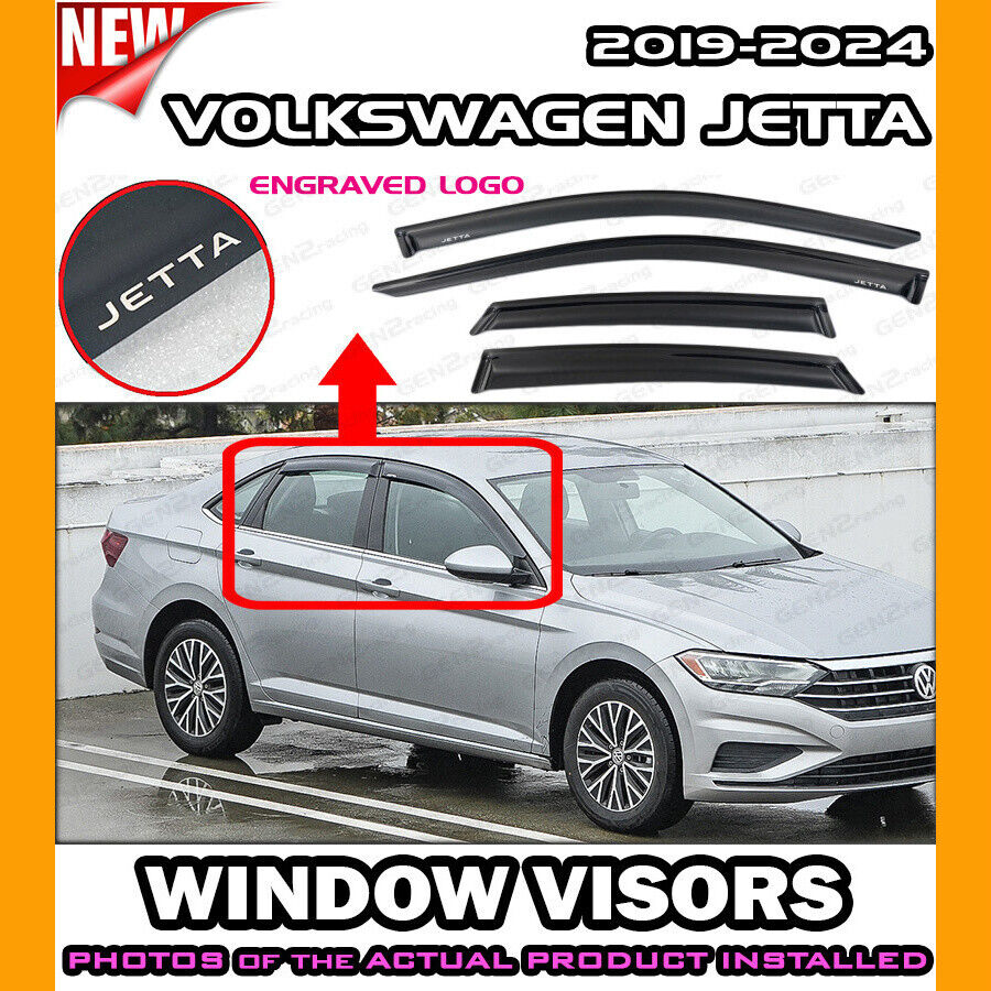 WINDOW VISOR for 2019 → 2024 Volkswagen Jetta / DEFLECTOR VENT SHADE RAIN GUARD