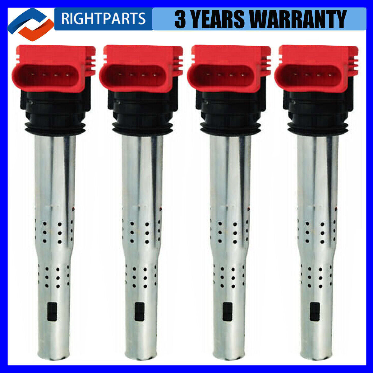 Set of 4 Ignition Coil Pack 06E905115E For Audi A4 A5 R8 & VW Golf GTI 2.0T FSI