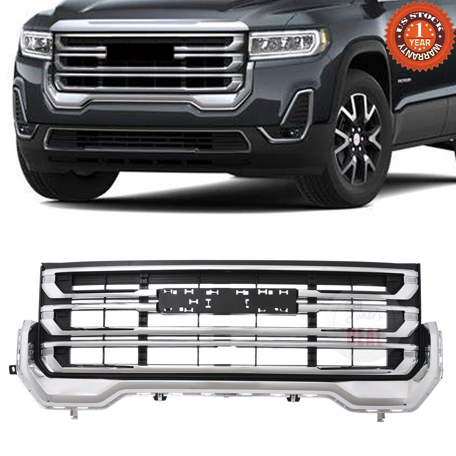 For 2020 - 2023 GMC Acadia Front Bumper Upper Grille Chrome 84766563