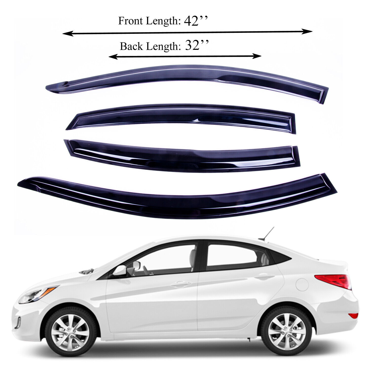 Fits for Hyundai accent 12-17 Side Window Visor Sun Rain Deflector Guard