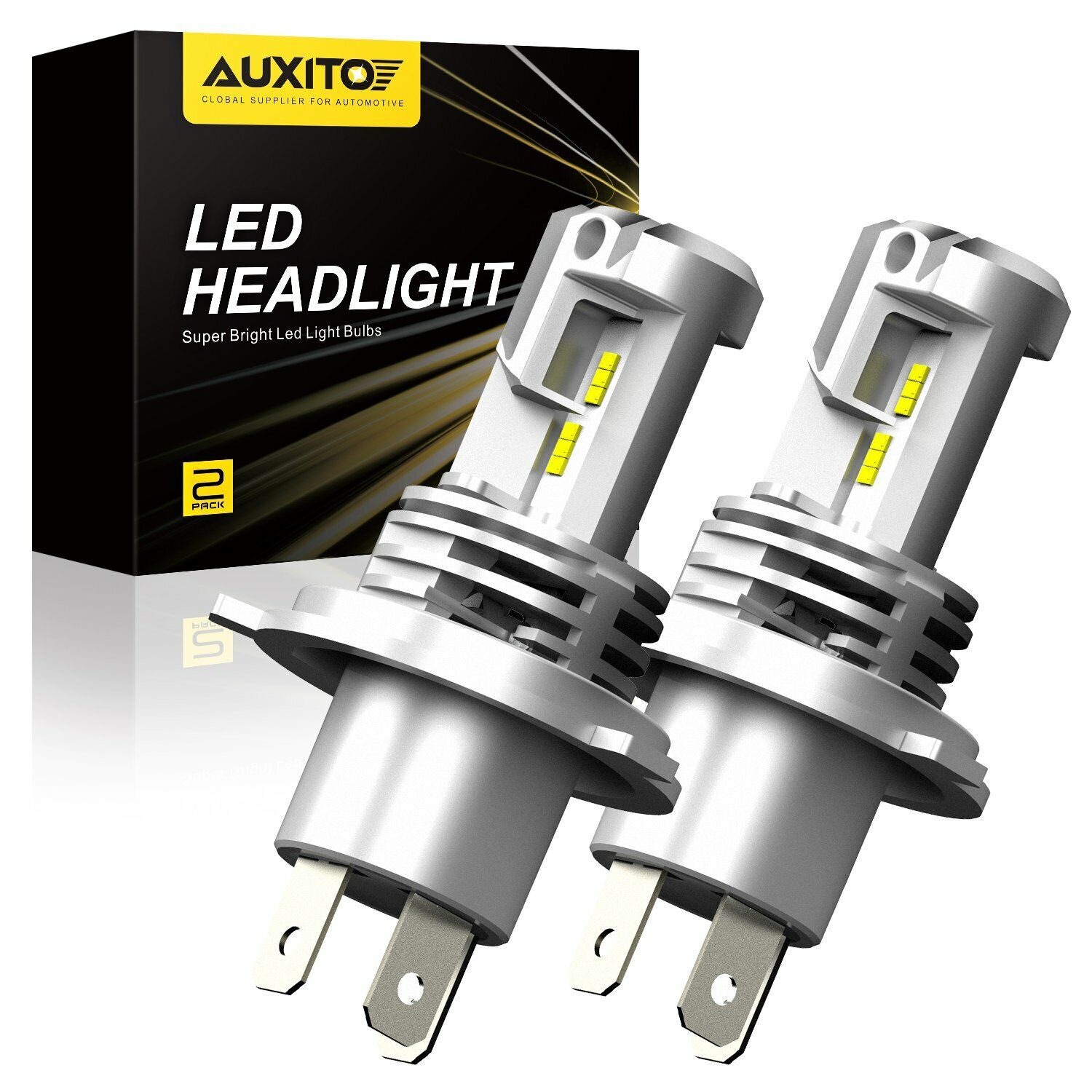 AUXITO H4 9003 Super White 40000LM Kit LED Headlight Bulbs High Low Beam 6500K