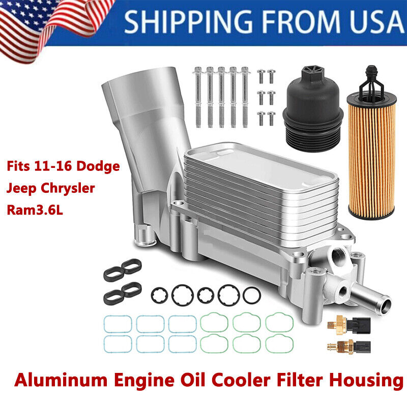 For 11-16 Dodge Jeep Chrysler Ram3.6L Aluminum Engine Oil Cooler Filter Housing