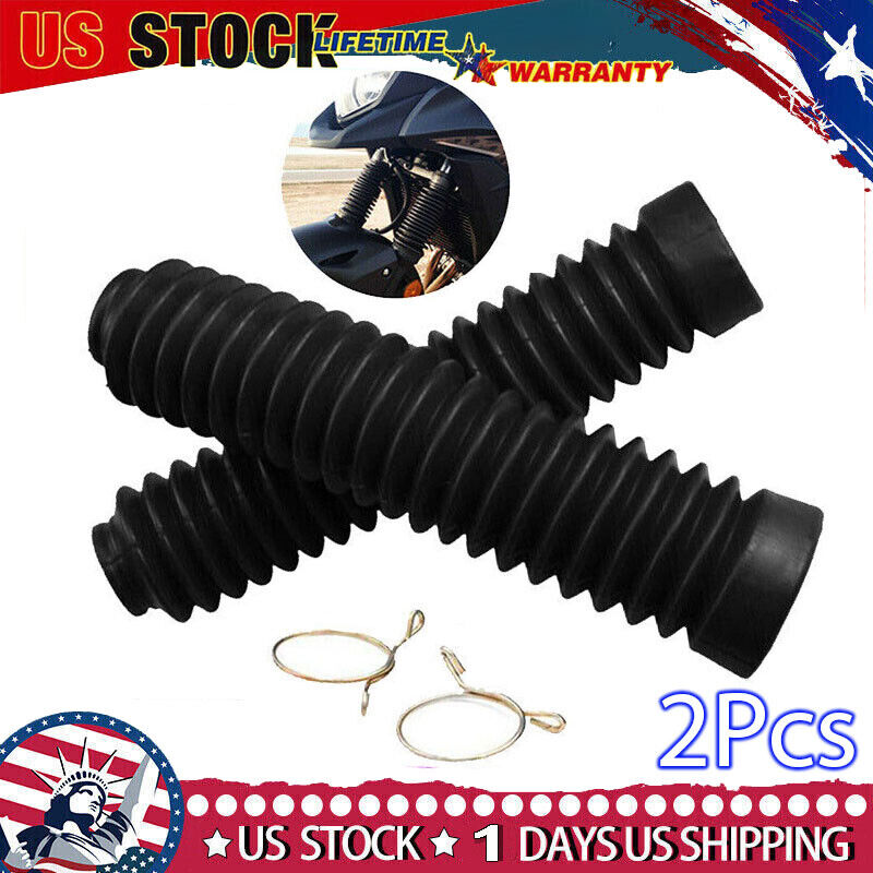 Front Fork Shock Absorber Dust Cover Gaiter Gator Boots Rubber & Hoop Motorcycle