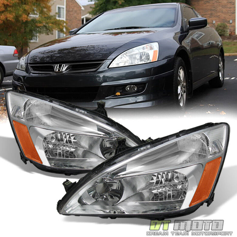 For 2003-2007 Honda Accord 2/4Dr Sedan Coupe Headlights Headlamps Left+Right