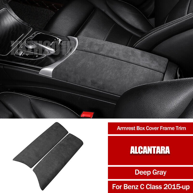 Suede Leather Center Armrest Box Console Box Cover For Mercedes Benz C Class 15+