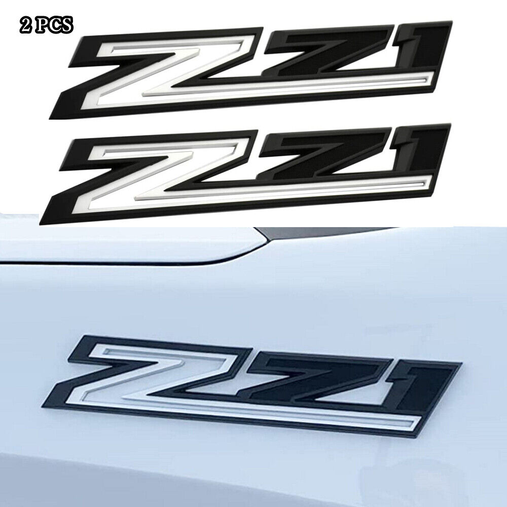 2Pcs Z71 Side Fender emblems for Colorado Silverado Suburban Tahoe,Black & White
