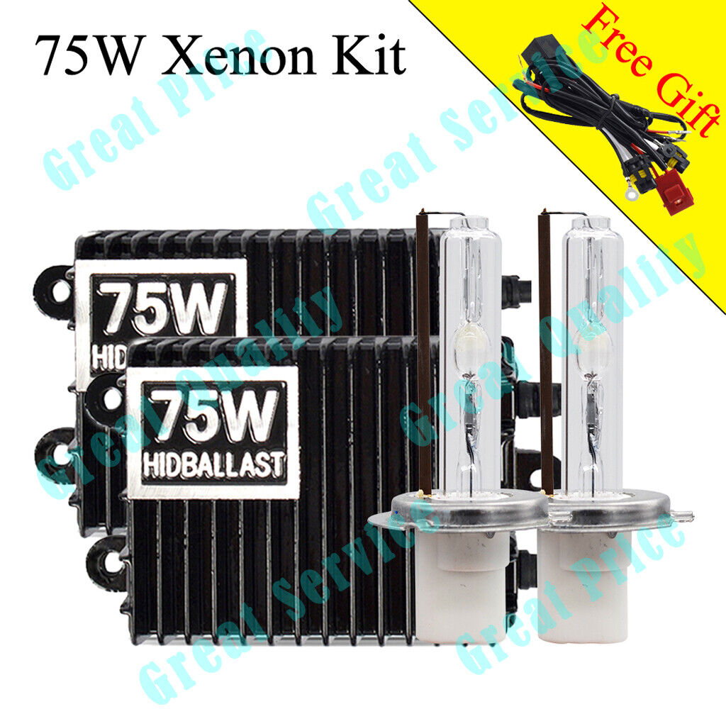 2X Xenon Bulbs 75W/100W/150W H1 H4 H7 H11 9005 9006 HID Headlight Conversion Kit