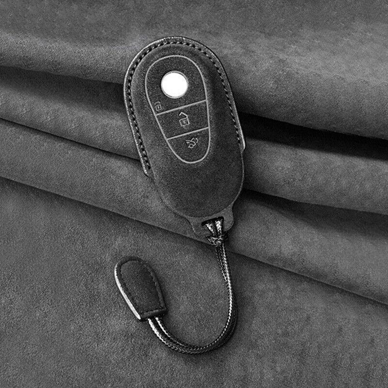 Alcantara Leather Key Case Cover For Mercedes Benz S Class S450 2021 Remote Fob