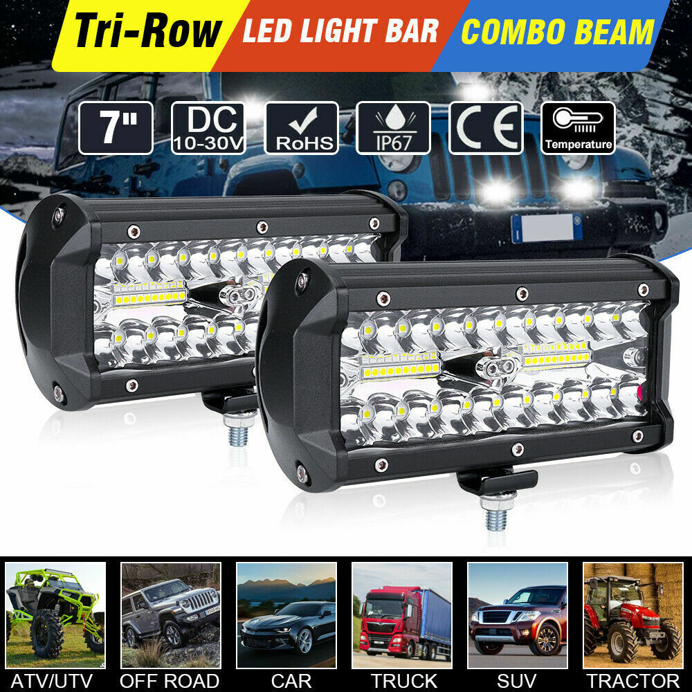 7inch 800W LED Work Light Bar Flood Spot Combo Fog Lamp Offroad Driving Truck